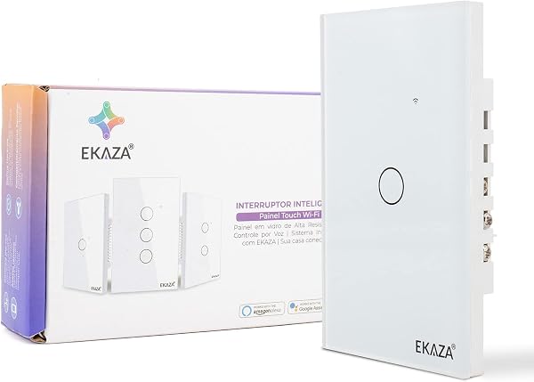 Interruptor Inteligente EKAZA Touch WiFi+BLE 1 Botão